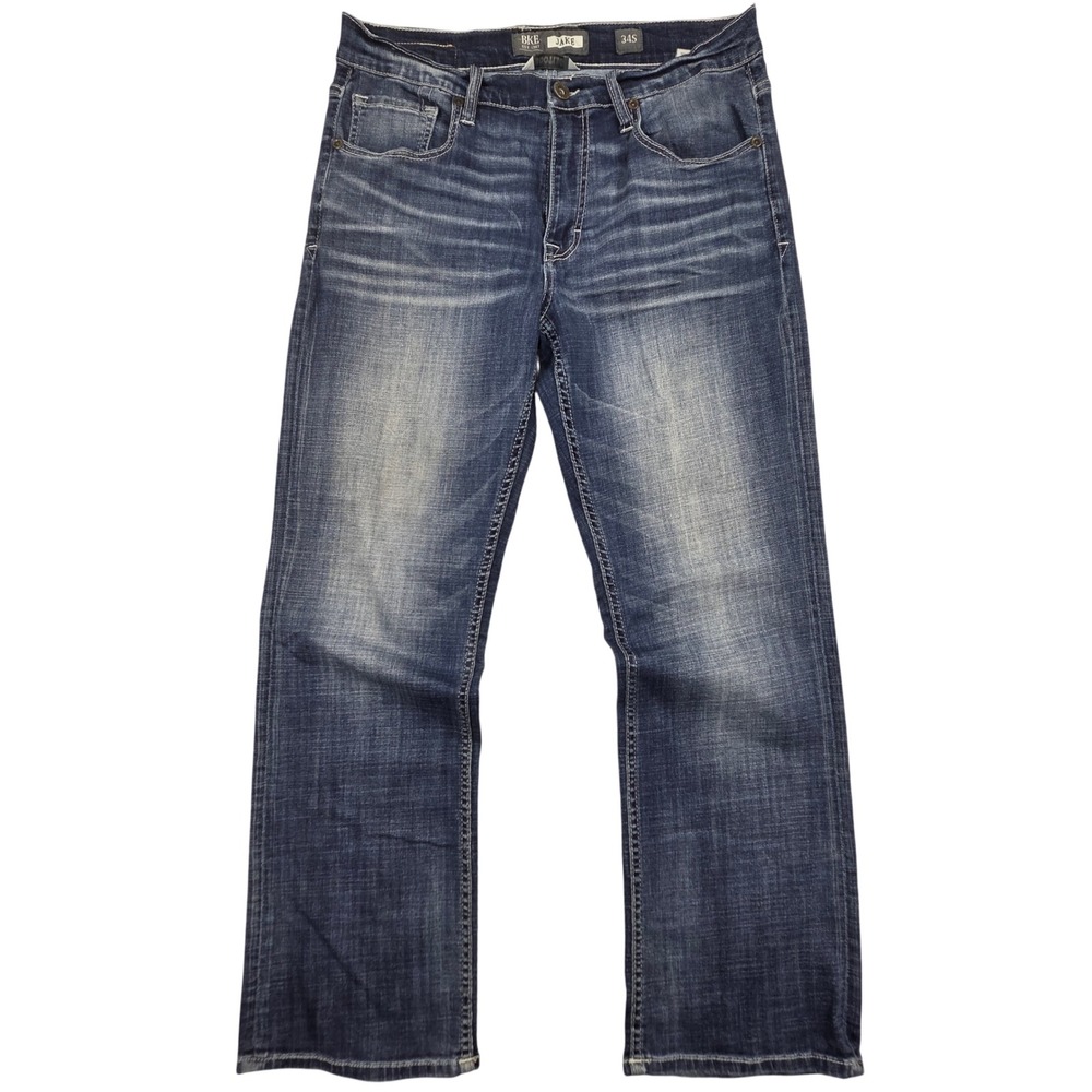 BKE Jake Bootleg Jeans Medium Wash Stretch Denim ABS15111 Mens 34S 34x30